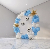 kids theme decorations White Blue Football Birthday Theme Decoration