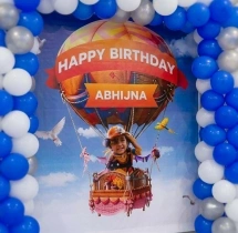 birthday Hot Air Theme Flex Birthday Decoration