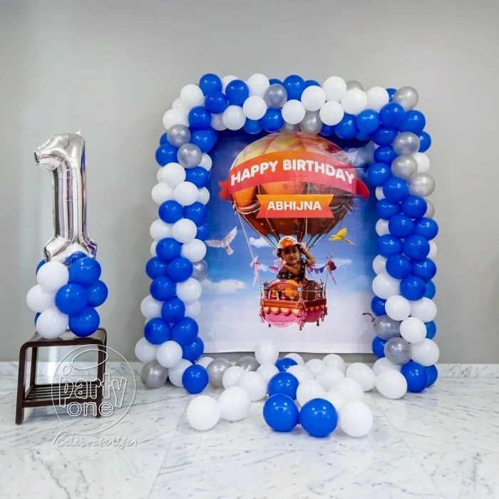 birthday Hot Air Theme Flex Birthday Decoration