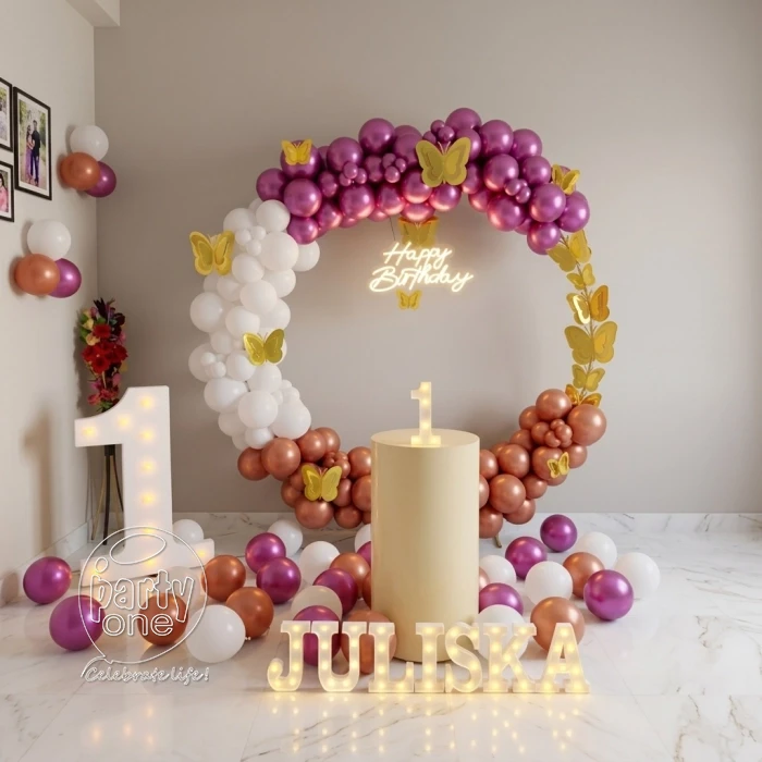birthday Fluttery First Birthday Ring Decor