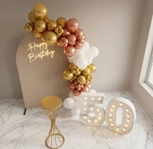 birthday Elegant Rose Gold 50th Birthday Decor
