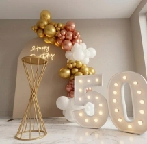 birthday Elegant Rose Gold 50th Birthday Decor