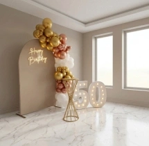 birthday Elegant Rose Gold 50th Birthday Decor