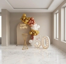 birthday Elegant Rose Gold 50th Birthday Decor