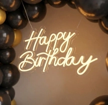 birthday Black and Gold Ring Garland Decor