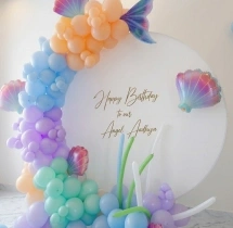 birthday Aqua Mermaid Theme Birthday Ring Decor