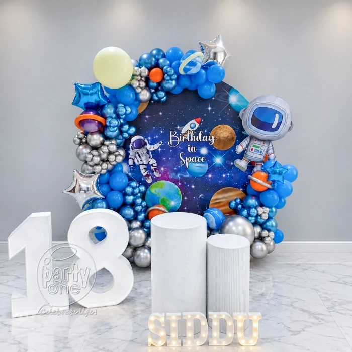 kids theme decorations Ring Flex Space Theme Birthday Balloon Decor