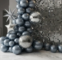 birthday Metallic Blue Theme Birthday Decor