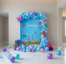 birthday Ocean Blue Theme Birthday Balloon Decor