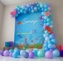 birthday Ocean Blue Theme Birthday Balloon Decor