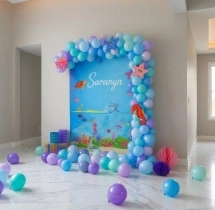 birthday Ocean Blue Theme Birthday Balloon Decor