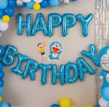 birthday Cute Doremon Theme Balloon Decoration