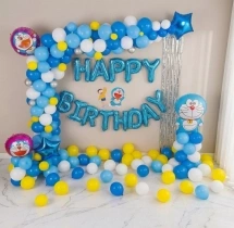 birthday Cute Doremon Theme Balloon Decoration