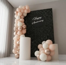 festival decorations Black Sequin New Year Balloon Decoration