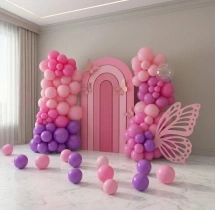 kids theme decorations Soft Colour Butterfly Theme Balloon Decoration