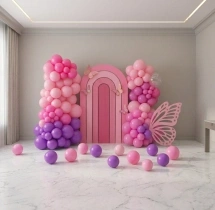 kids theme decorations Soft Colour Butterfly Theme Balloon Decoration