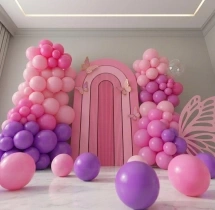 kids theme decorations Soft Colour Butterfly Theme Balloon Decoration