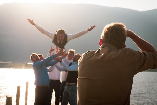 flying man pose photograph