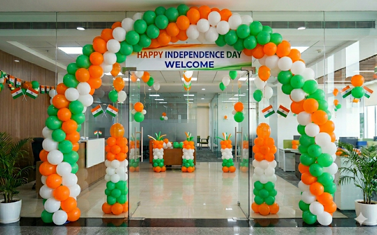 Transform Your Office Decorations for Independence Day with Tricolor Balloons